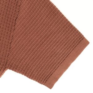 cotton polo T-shirt breasted weave crochet