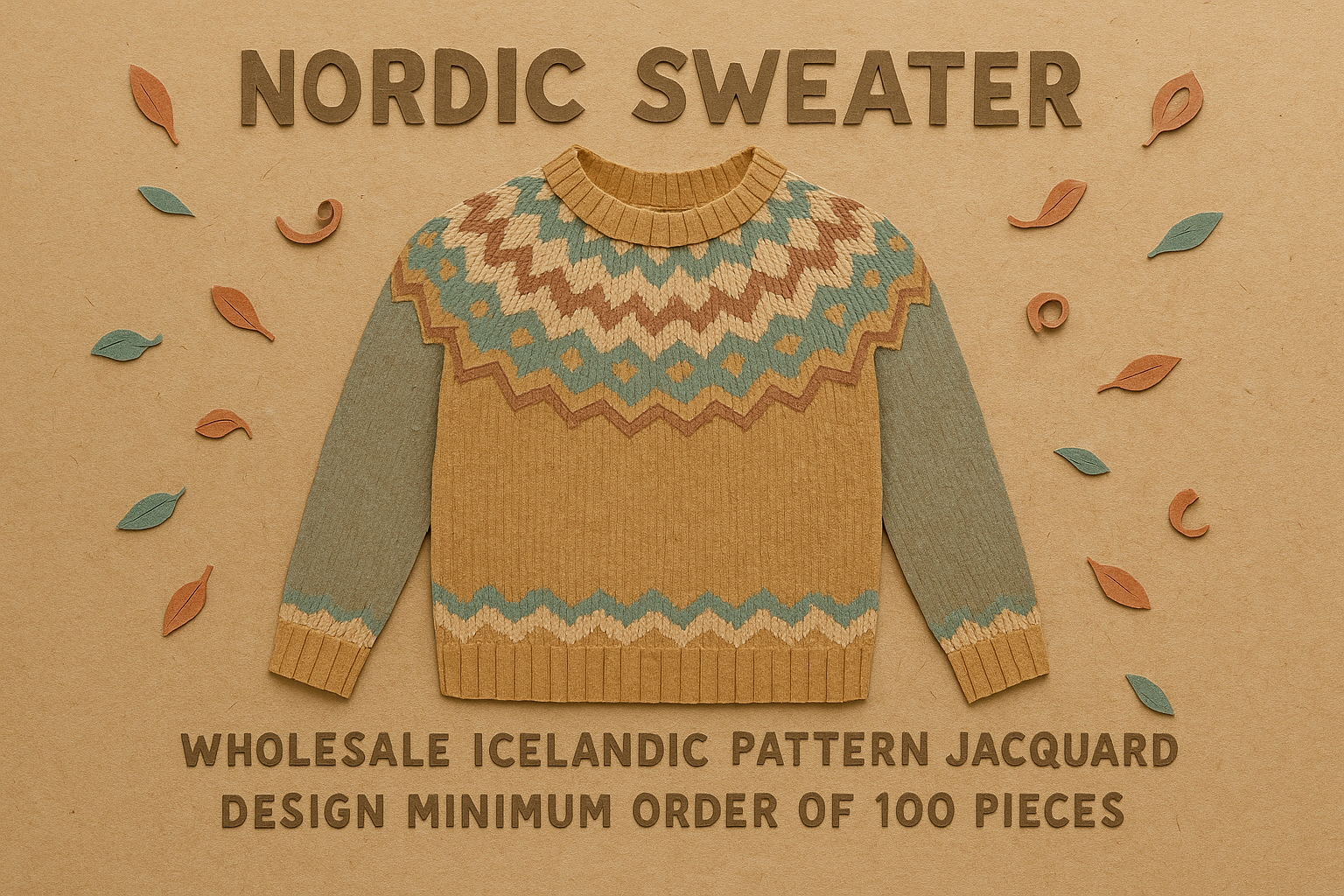Nordic Style Men's Sweater Wholesale Icelandic Pattern Jacquard Design Minimum Order Of 100 Pieces Nordic Style Men's Sweater Wholesale Icelandic Pattern Jacquard Design Minimum Order Of 100 Pieces
