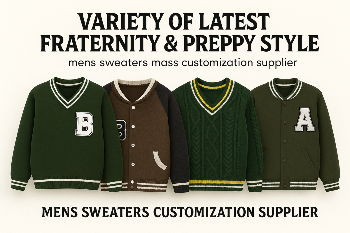 Variety Of Latest Fraternity & Preppy Style Mens Sweaters Mass Customization Supplier