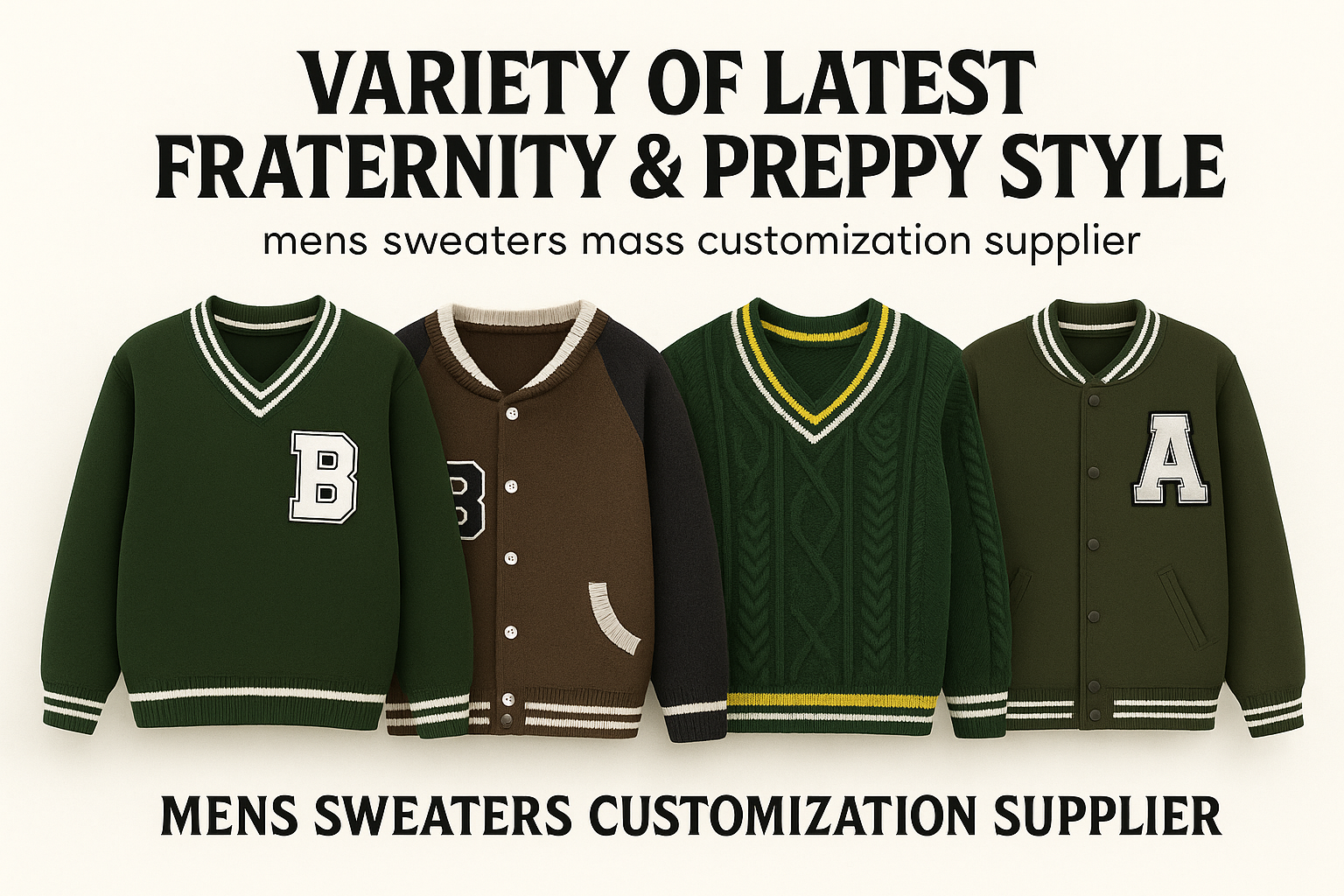 Variety Of Latest Fraternity & Preppy Style Mens Sweaters Mass Customization Supplier Variety Of Latest Fraternity & Preppy Style Mens Sweaters Mass Customization Supplier