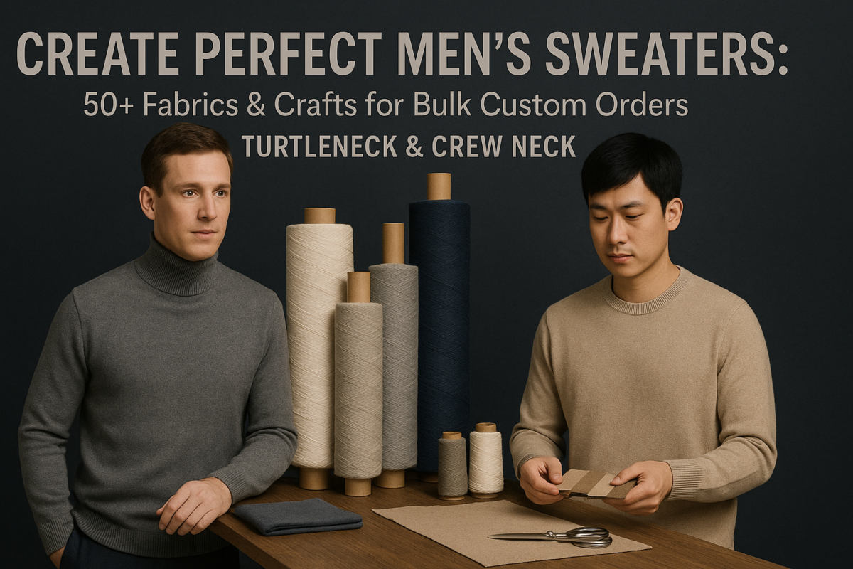 Create Perfect Men's Sweaters: 50+ Fabrics & Crafts for Bulk Custom Orders Turtleneck & Crew Neck