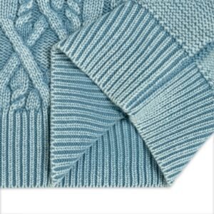 cotton pullover acid wash jacquard cable