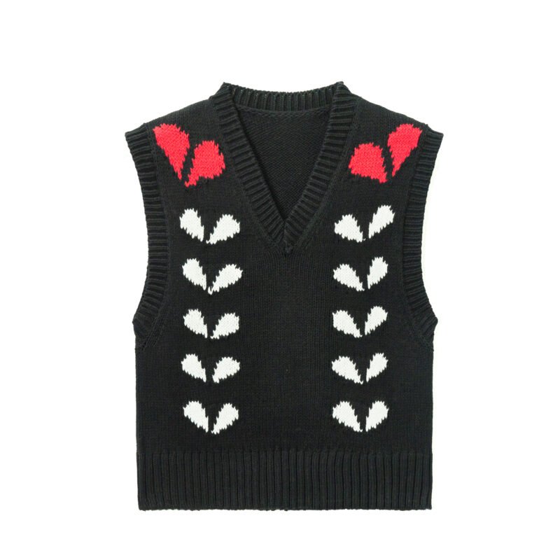 cotton vest deep v neck crochet