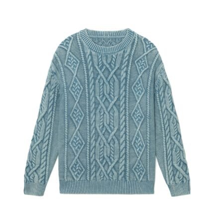 mens Sweaters wholesale acid wash cable Sweater jacquard cable 100 cotton Ainear-clothing