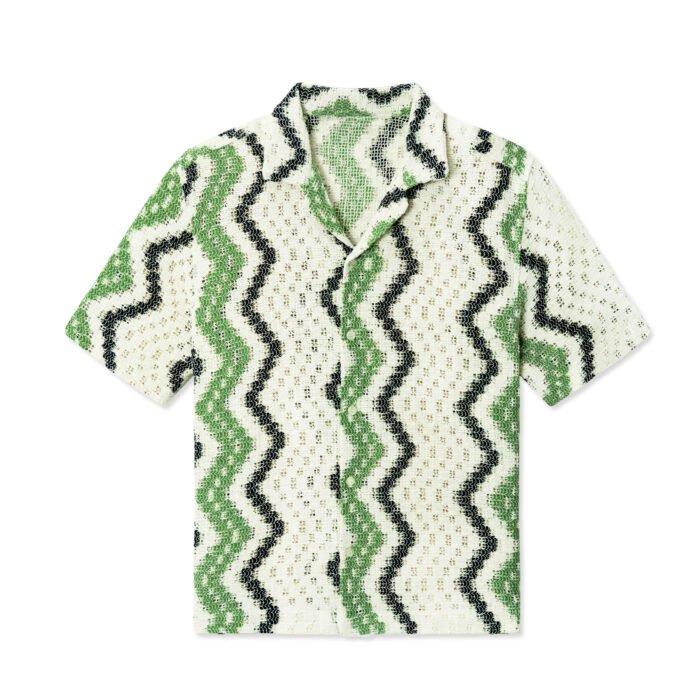 summer cardigan sweaters short sleeve sweaters for summer Open weave striped 100 cotton Ainear-clothing