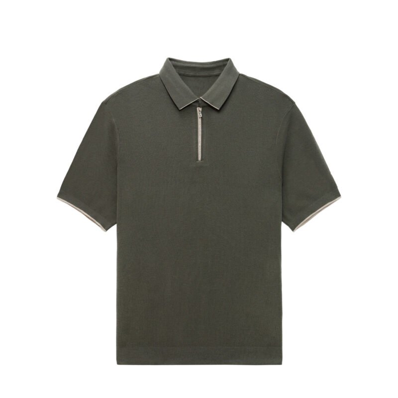 cashmere polo T-shirt 1/4 zip lightweight