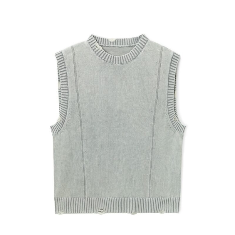 cotton vest crochet distressed
