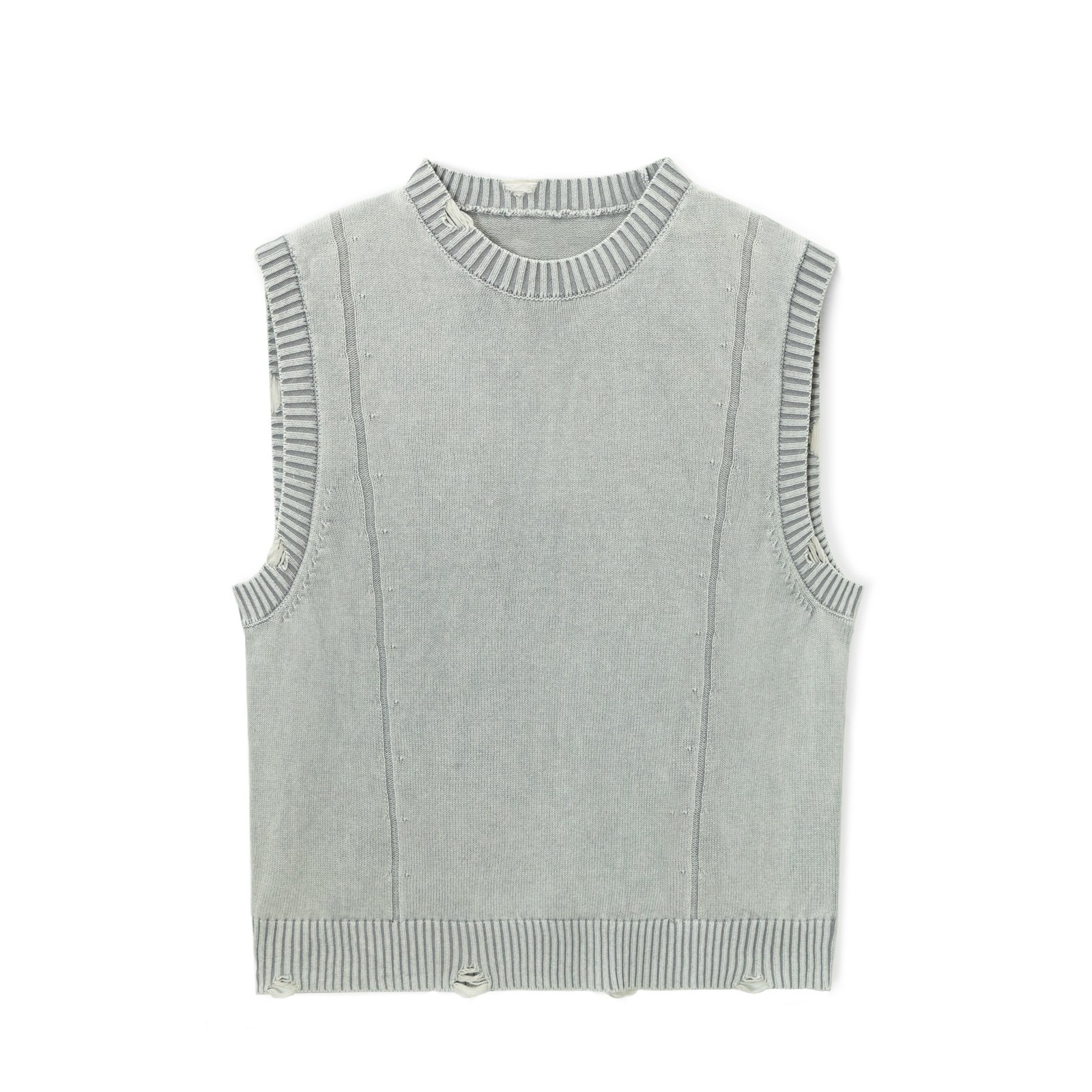 Summer sleeveless sweaters ripped crochet distressed mens Sweaters factory Ainear-clothing