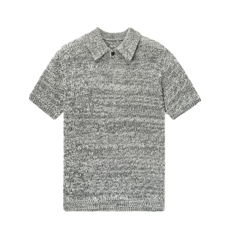 cotton polo T-shirt weave 1 button crochet