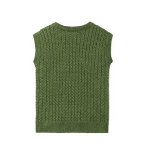 cotton Vest cable striped pocket