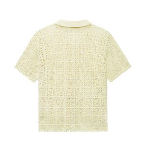 cotton polo T-shirt cardigan weave Hollow sweater