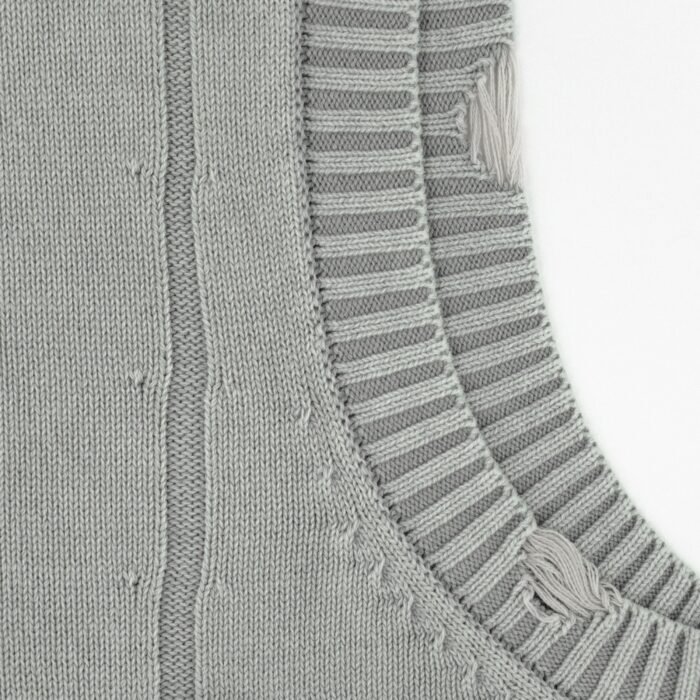 Summer sleeveless sweaters ripped crochet distressed mens Sweaters factory Ainear-clothing