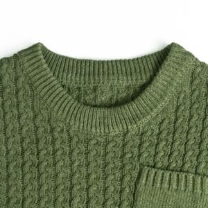 cotton Vest cable striped pocket