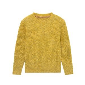 mohair pullover cable crew neck retro taste