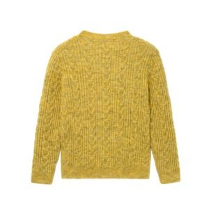 mohair pullover cable crew neck retro taste