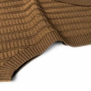 Viscose Vest Brown Rib Knit