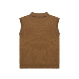 Viscose Vest Brown Rib Knit