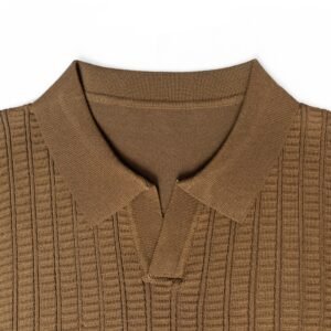 Viscose Vest Brown Rib Knit