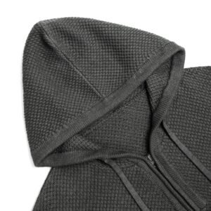 Cotton Hoodie with Half-Zip Chunky Textured Knit