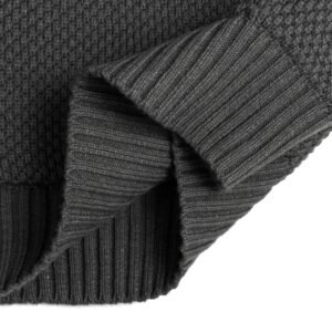 Cotton Hoodie with Half-Zip Chunky Textured Knit