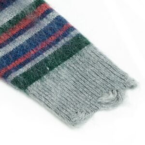 Distressed Mohair Striped Pullover