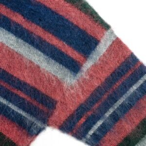 Distressed Mohair Striped Pullover