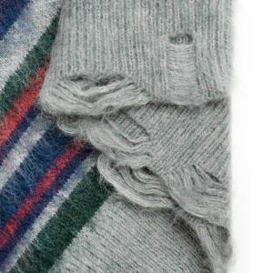 Distressed Mohair Striped Pullover