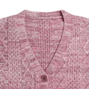 Cotton Jacquard Button-Up Knit Vest