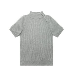 Short Sleeve Mock Neck Pullover