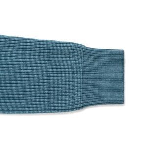 Men's Mock Neck Full-Zip Ribbed Sweater in Blue