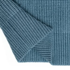 Men's Mock Neck Full-Zip Ribbed Sweater in Blue