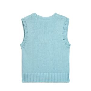 Men's V-Neck Sweater Vest with Button Down Front