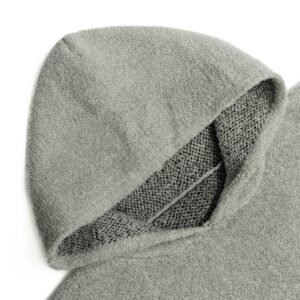 Fuzzy Pullover Hoodie with Woven Lettering for Men