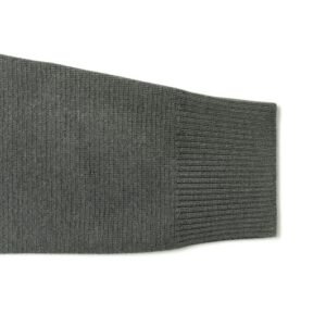 Men's Charcoal Gray Full-Zip Sweater with Patch Pockets