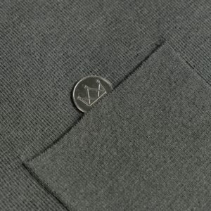 Men's Charcoal Gray Full-Zip Sweater with Patch Pockets