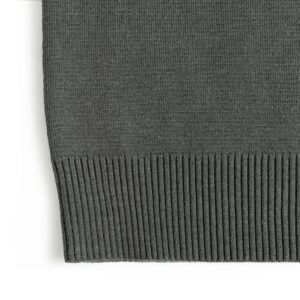 Men's Charcoal Gray Full-Zip Sweater with Patch Pockets