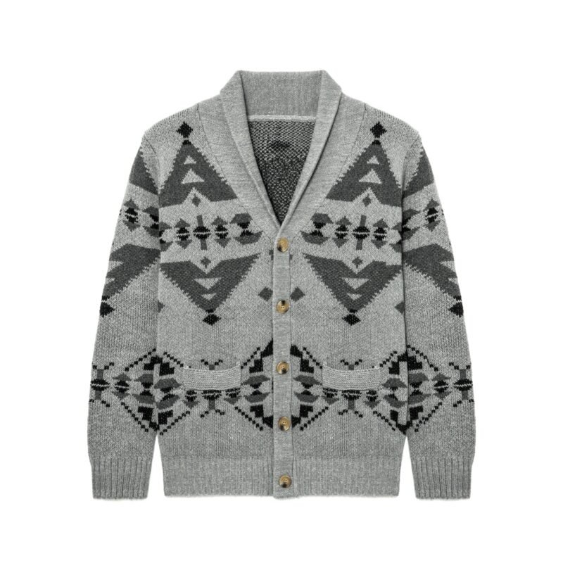 Men's Shawl Collar Cardigan Fair Isle Pattern