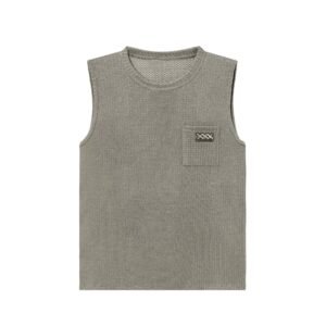 Men's Waffle Knit Tank Top with Pocket