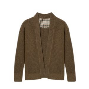 Men's Open-Front Draped Cardigan Textured Knit