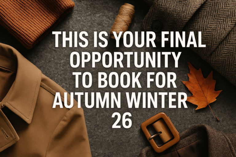 This Is Your Final Opportunity To Book For Autumn Winter 26