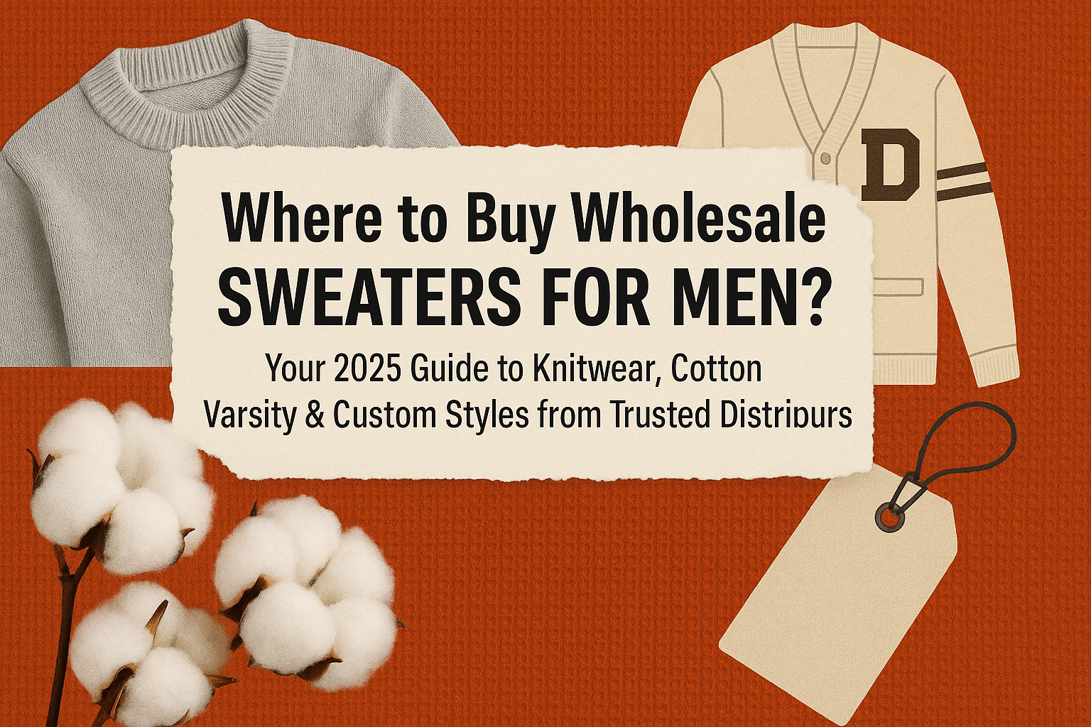 Where to Buy Wholesale Sweaters for Men? Your 2025 Guide to Knitwear, Cotton, Varsity & Custom Styles from Trusted Distributors