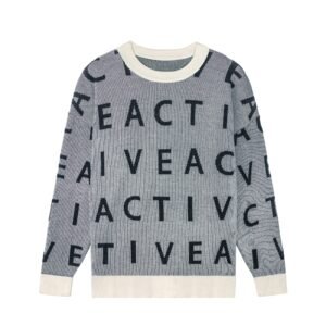 Men's Graphic Crew Neck Sweater Letters Pattern