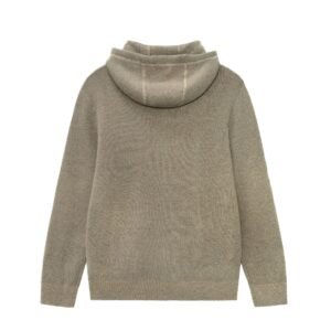 Men Ribbed Knit Full Zip Hoodie