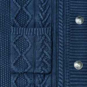 Men Aran Knit Shawl Collar Cardigan