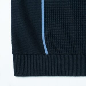 Men's Sporty Knit Half-Zip Sweater - Color Block Jumper