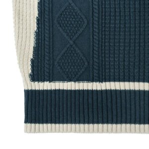 Men's Cotton Knit Track Jacket - Sporty Color Block Full-Zip