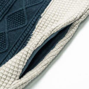 Men's Cotton Knit Track Jacket - Sporty Color Block Full-Zip