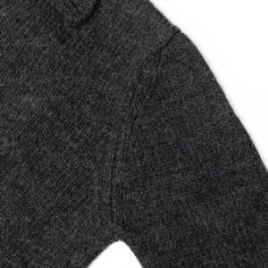 Men's Mohair Blend Cardigan with Collar - Fuzzy Dark Grey
