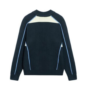 Men's Sporty Knit Half-Zip Sweater - Color Block Jumper