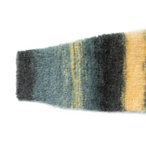 Men's Fuzzy Striped Polo Sweater - Cashmere Blend Jumper